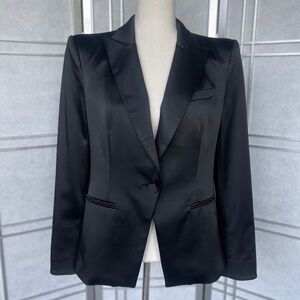 Veronica Beard Black Satin Athens Dickey Jacket sz 8